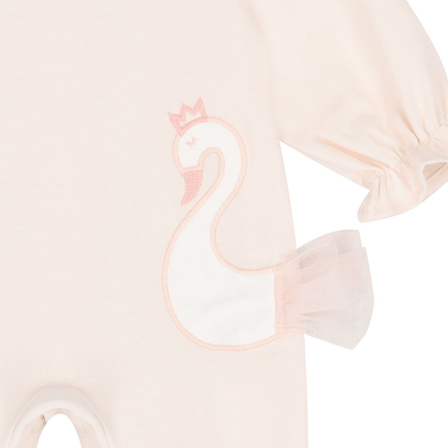 Baby Girls Pink Swan Babygrow, 1, hi-res