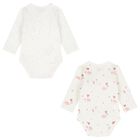 Baby Girls Ivory & Pink Balloon Bodysuits ( 2-Pack ), 2, hi-res