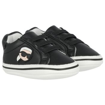 Baby Boys Black Ikonik Karl Pre Walker Shoes