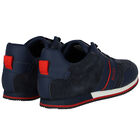 Boys Navy Logo Trainers, 1, hi-res