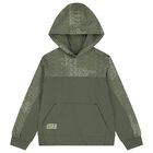 Boys Green Logo Hooded Top , 2, hi-res