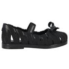 Younger Girls Black Bow Shoes, 1, hi-res