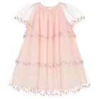 Girls Pink Star & Layered Tulle Dress, 1, hi-res