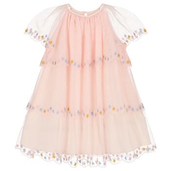 Girls Pink Star & Layered Tulle Dress