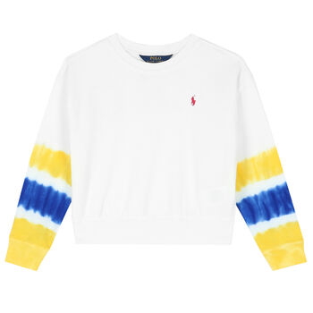 Girls White Logo Sweatshirt
