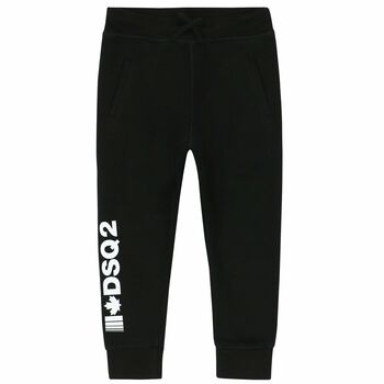 Boys Black Logo Joggers