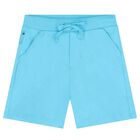 Boys White & Blue Fish Shorts Set, 1, hi-res