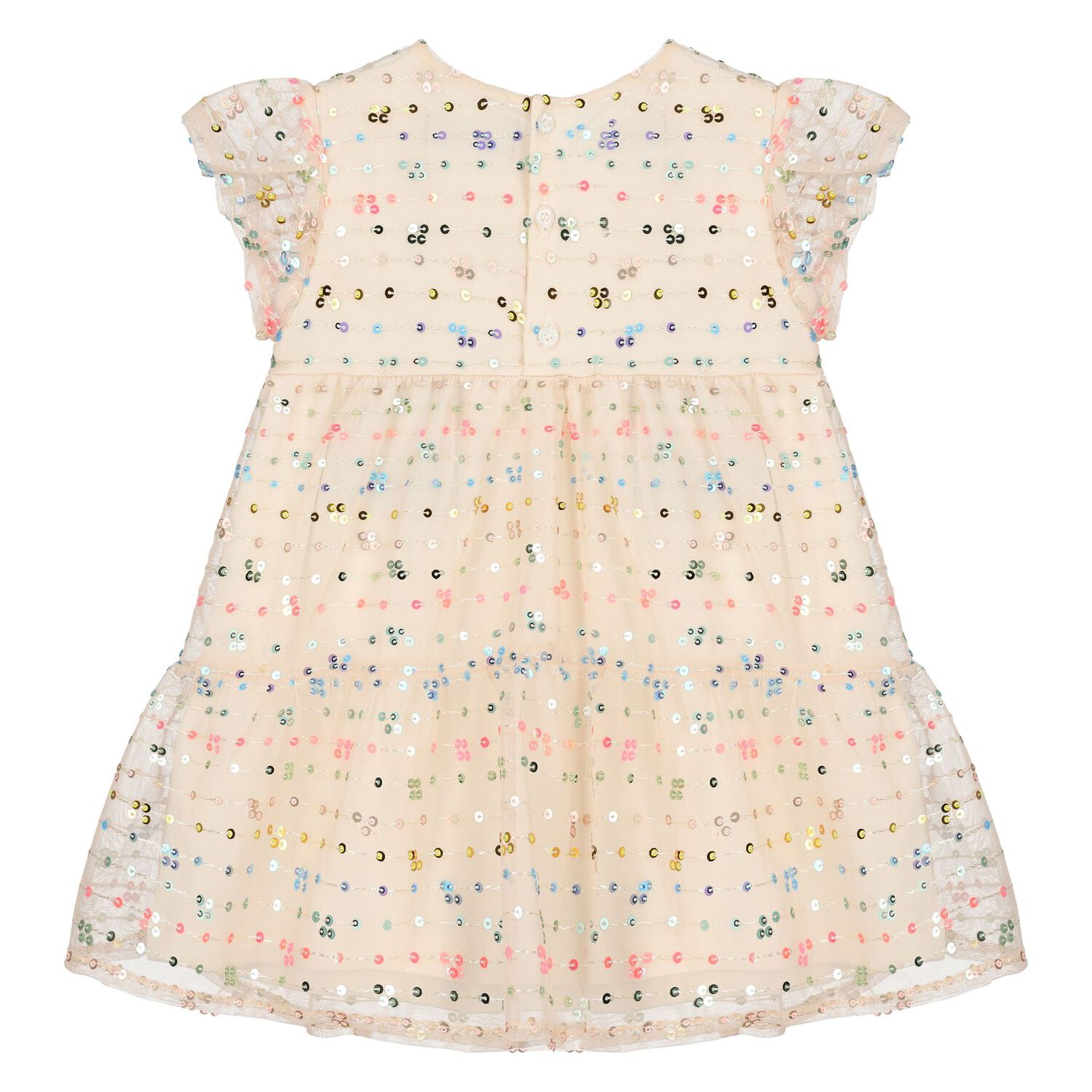 Younger Girls Ivory Sequin Dress, 1, hi-res image number null