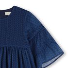 Girls Navy Blue Logo Tiered Dress, 1, hi-res