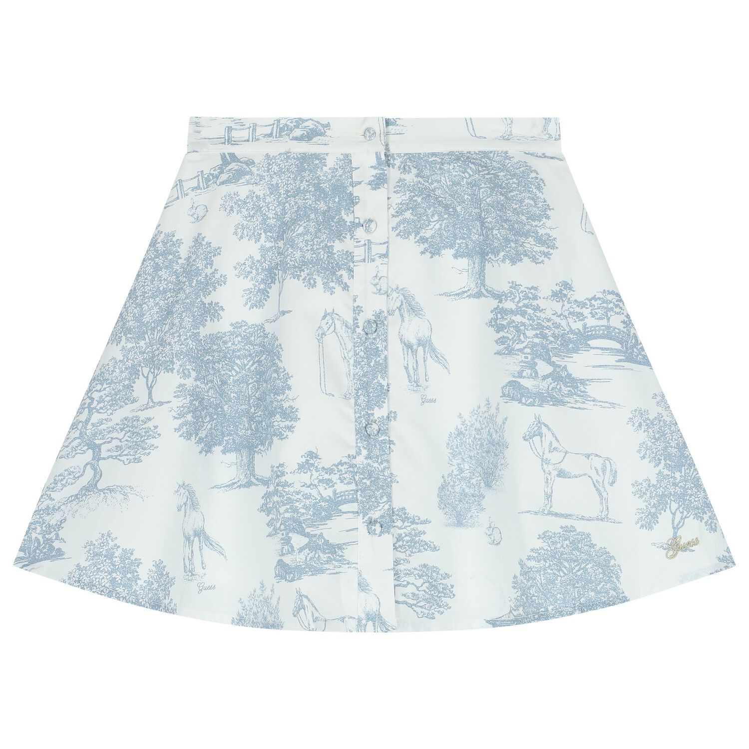 Girls White & Blue Poplin Skirt, 1, hi-res image number null