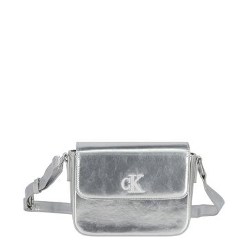 Girls Silver Leather Handbag