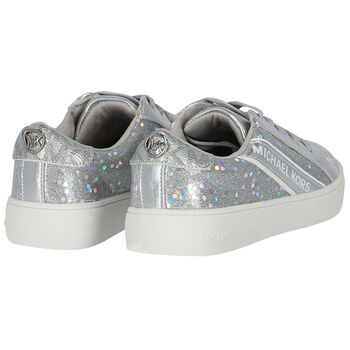 Girls Silver Logo Trainers