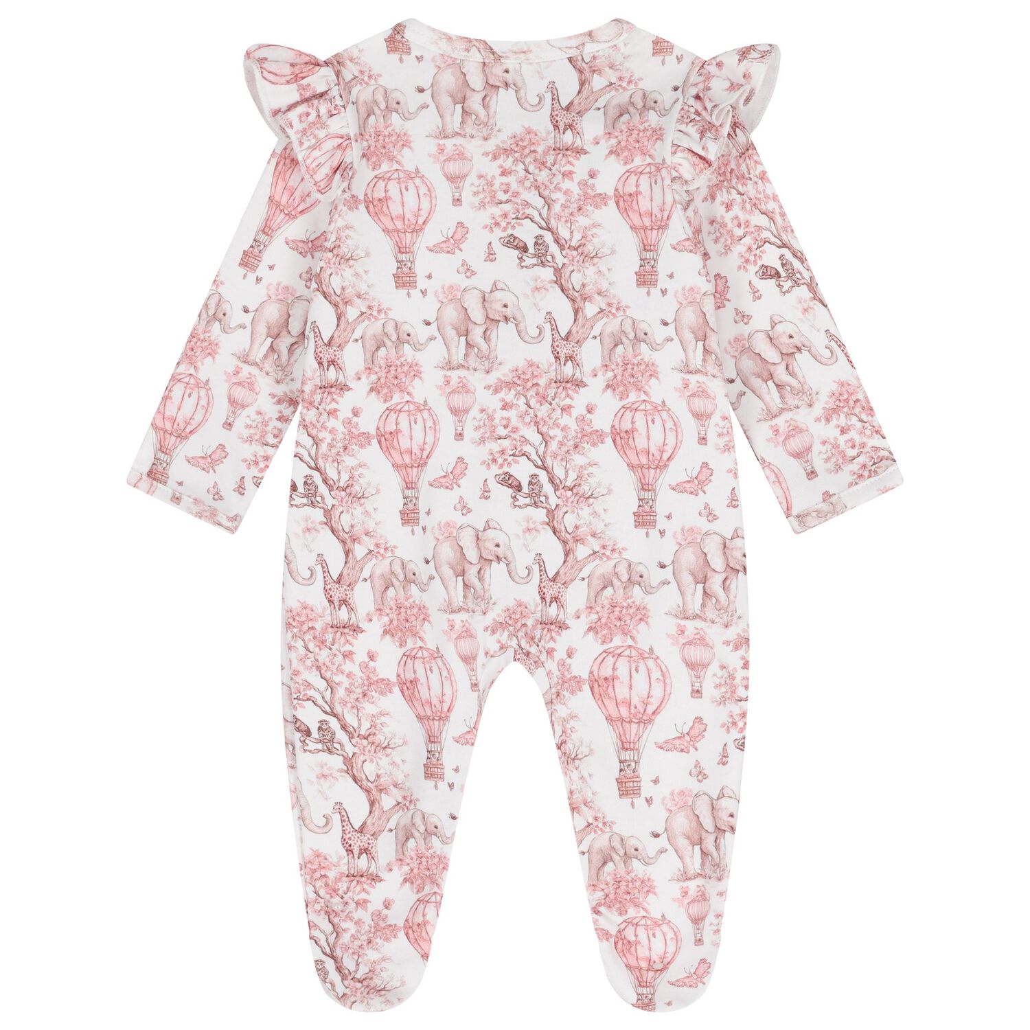 Baby Girls White & Pink Africa Babygrow Gift Set, 1, hi-res