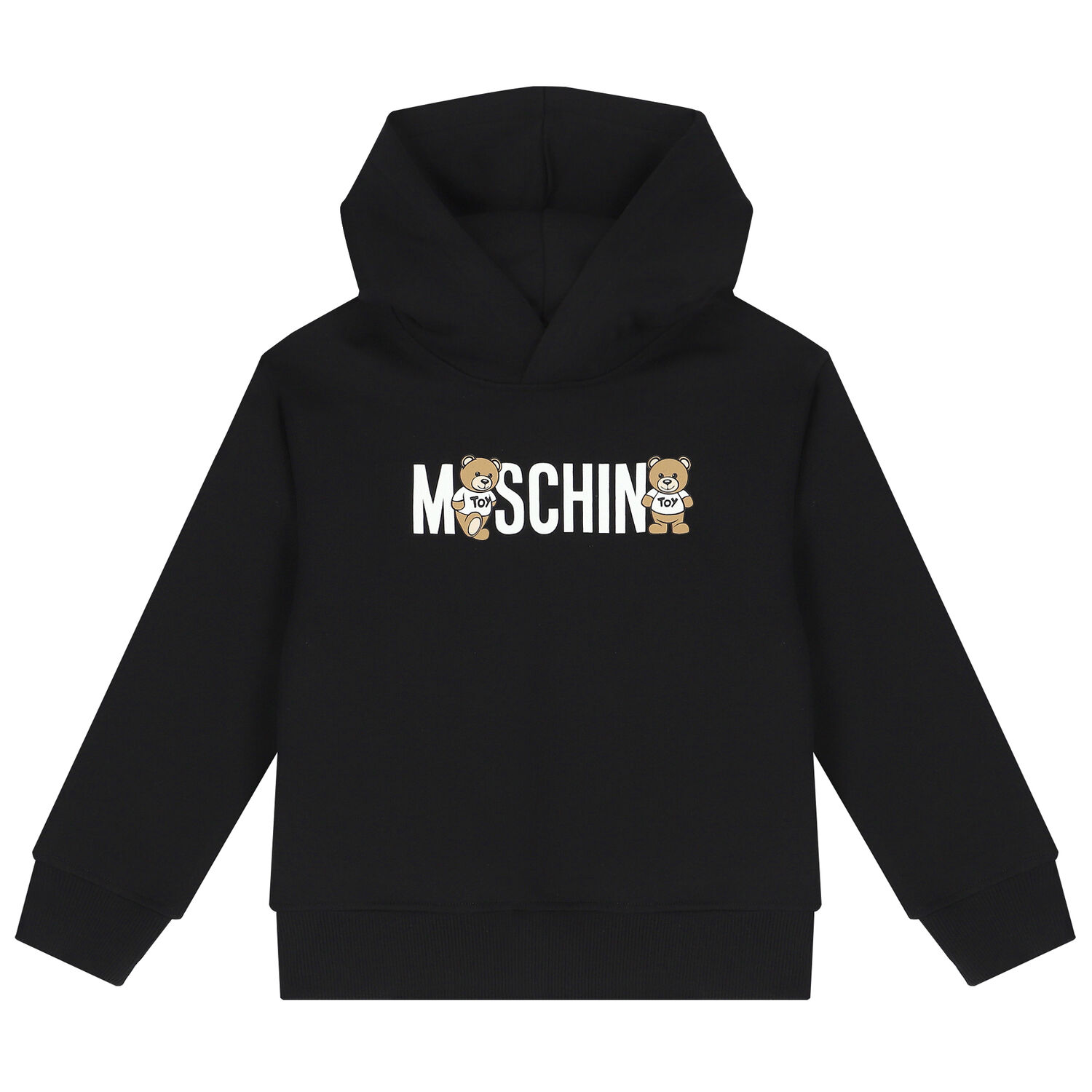 Black Teddy Bear Logo Hooded Top, 1, hi-res image number null