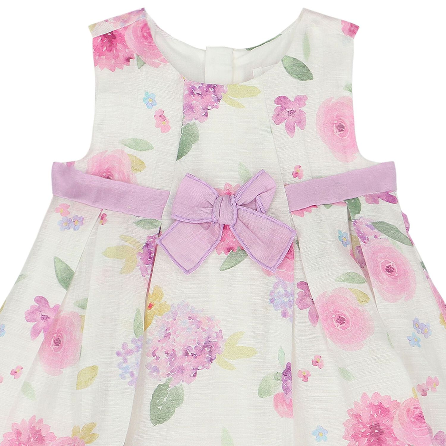 Baby Girls White Floral Dress, 1, hi-res