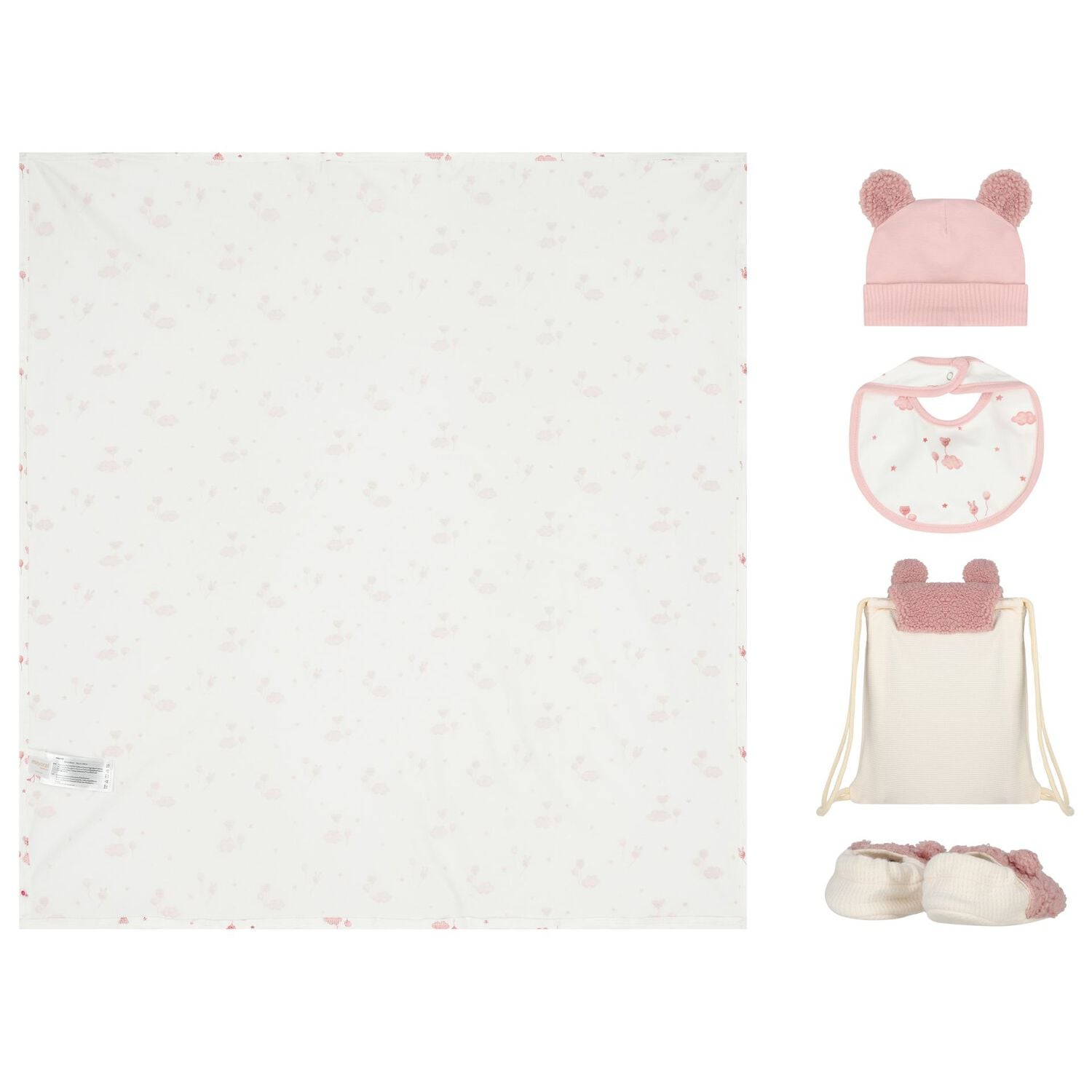Baby Girls Pink & White Teddy Bear Gift Set, 2, hi-res
