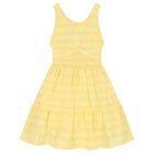 Girls Yellow Tiered Dress, 1, hi-res
