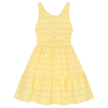 Girls Yellow Tiered Dress