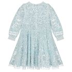 Girls Blue Sequin Embellished Dress, 1, hi-res