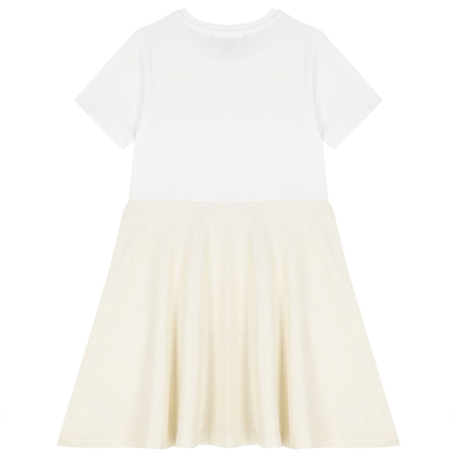 Girls White & Gold Dress, 1, hi-res