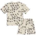 Boys Ivory Logo Shorts Set, 1, hi-res