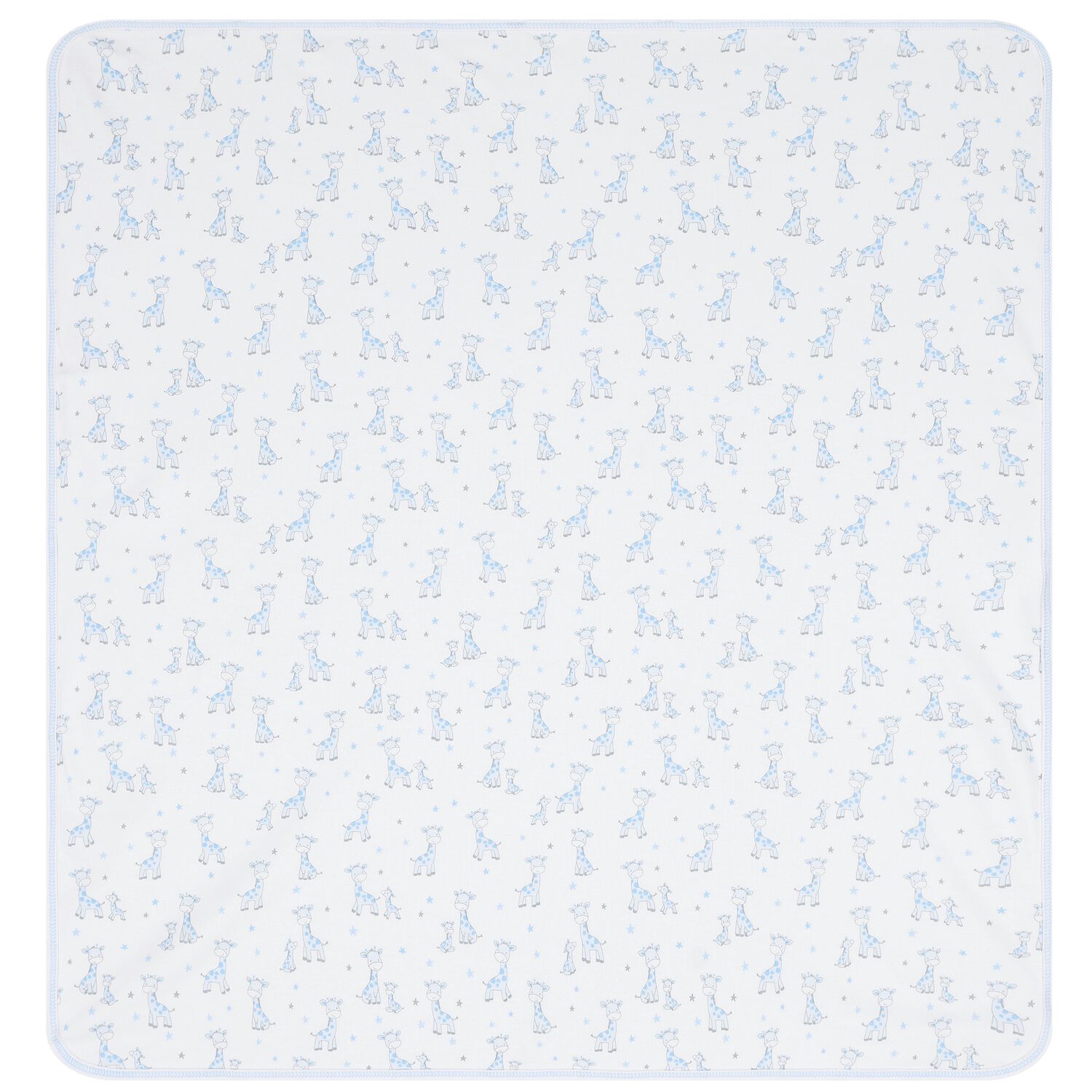 Baby Boys White & Blue Just Giraffe Blanket, 1, hi-res