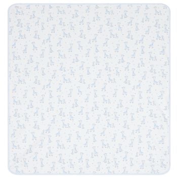 Baby Boys White & Blue Just Giraffe Blanket