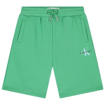 Boys Green Logo Shorts