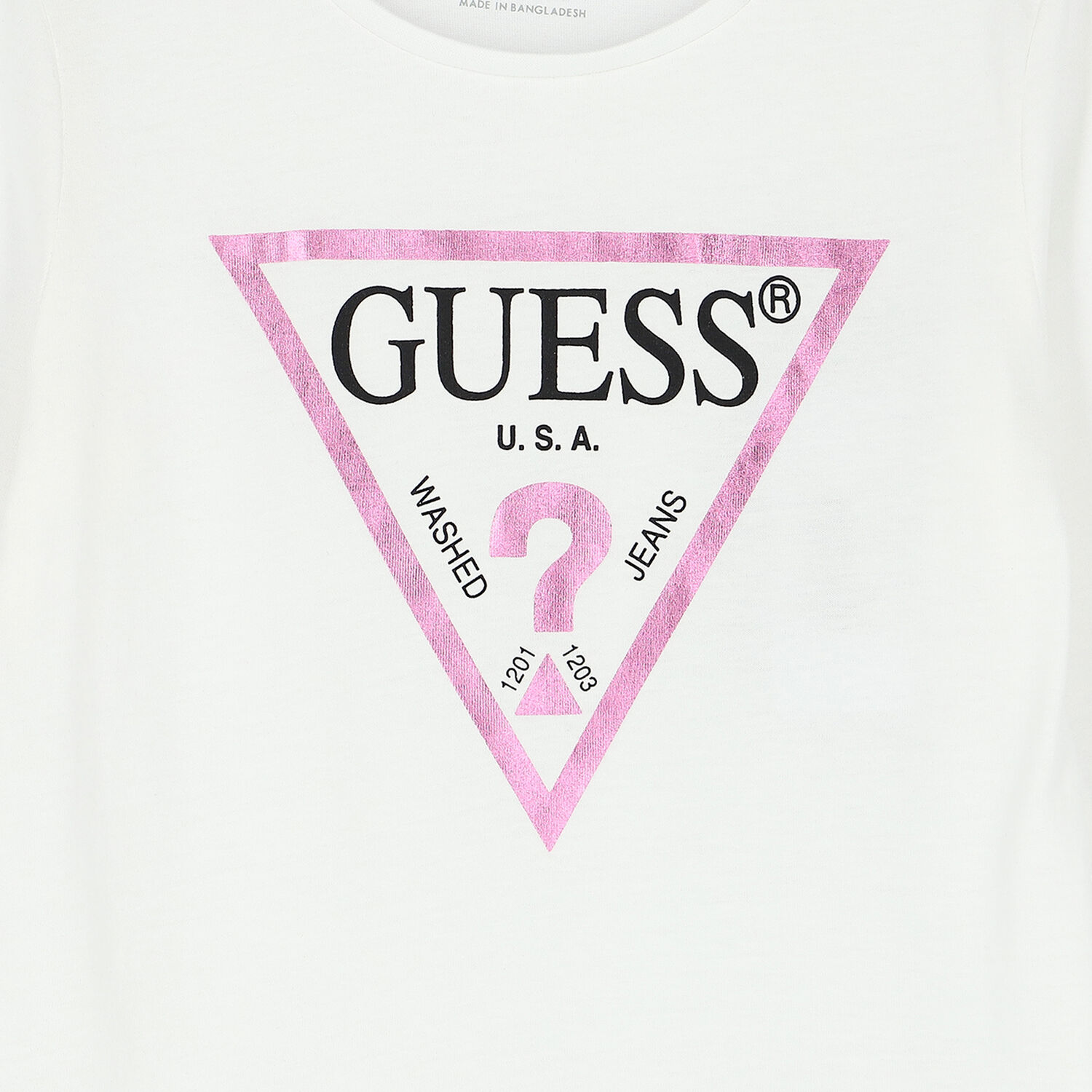 Girls White Logo Long Sleeve Top, 1, hi-res