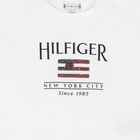 Girls White Cotton Sequin Flag T-Shirt, 2, hi-res