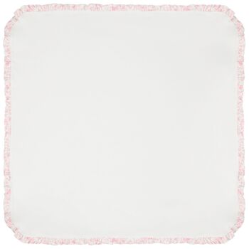 Baby Girls White & Pink Toile de Jouy Blanket