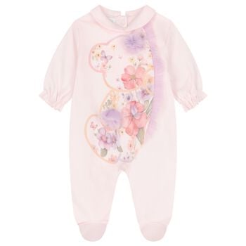 Baby Girls Pink Floral Babygrow