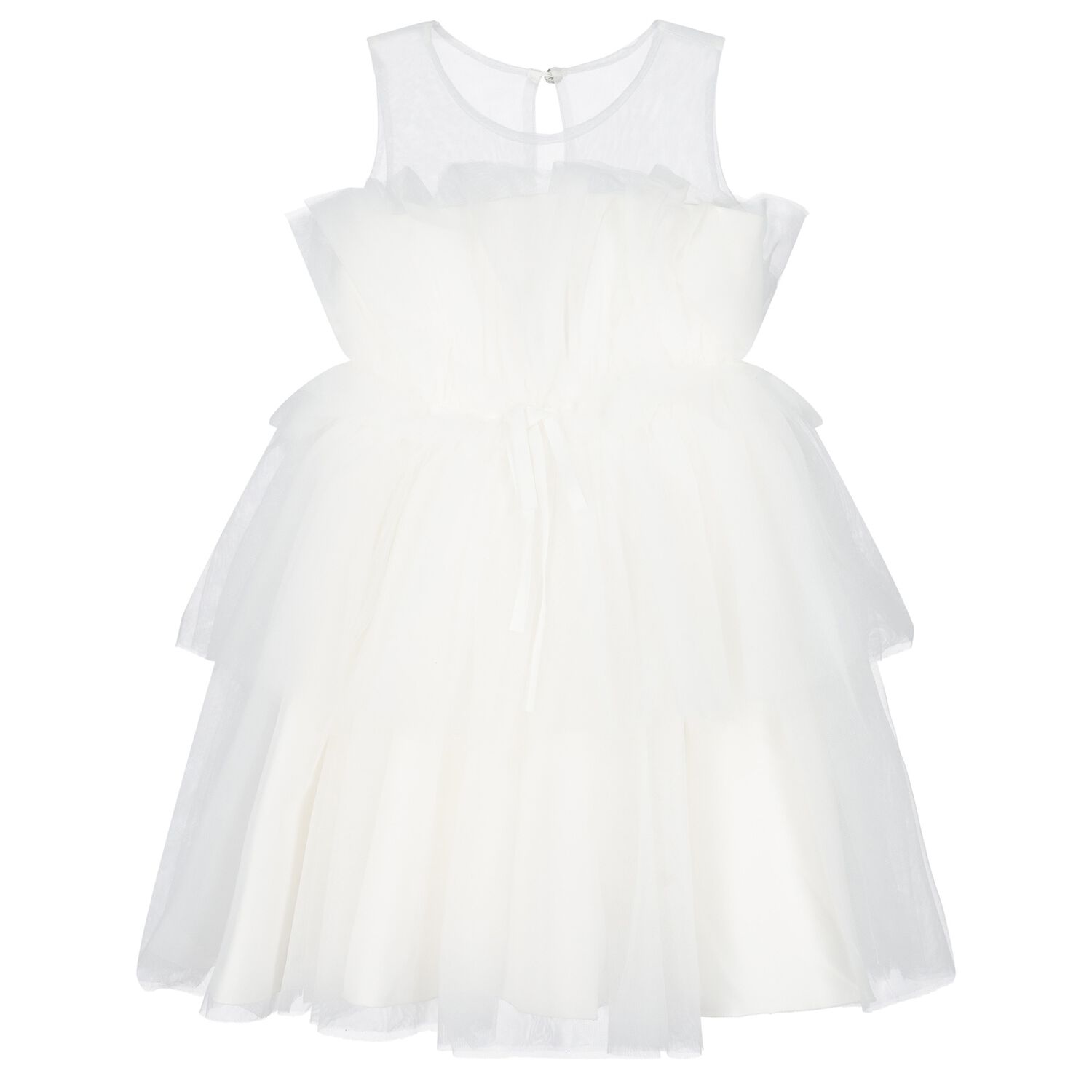 Girls Ivory Ruffle Tulle Dress, 1, hi-res image number null