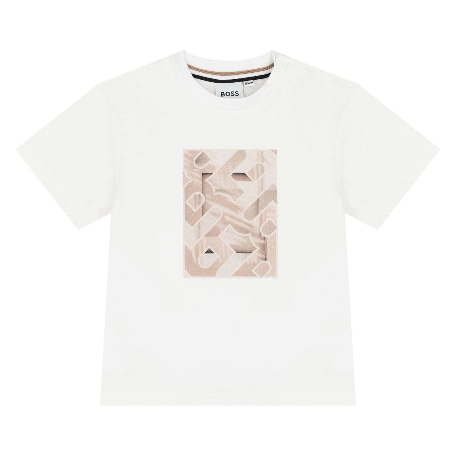 Younger Boys White Logo T-Shirt, 2, hi-res