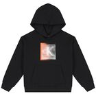 Boys Black Logo Hooded Top, 1, hi-res