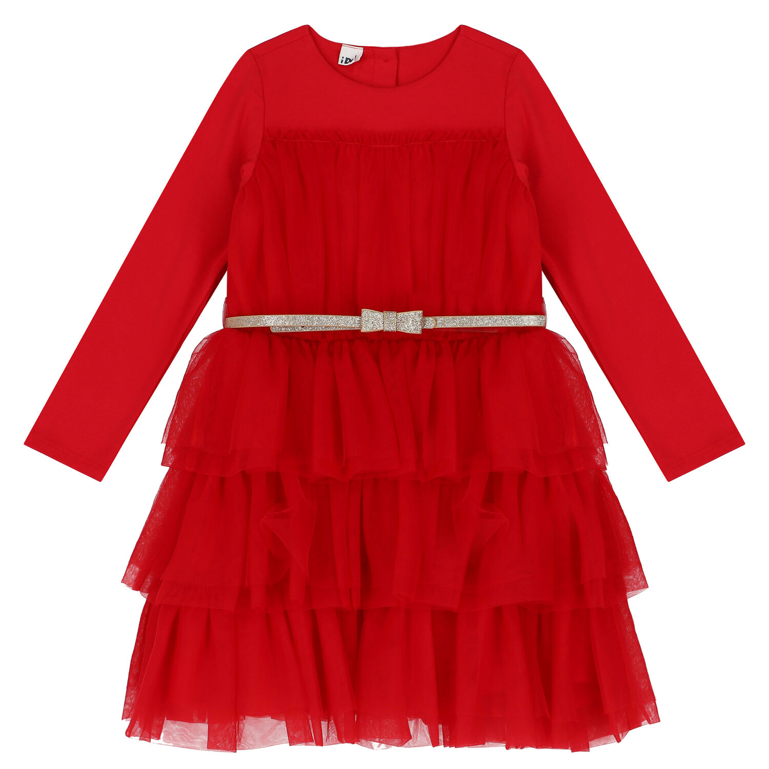 Girls Red Tiered Tulle Dress, 1, hi-res image number null