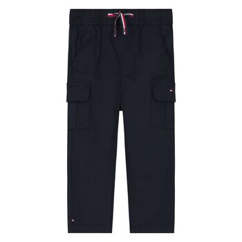Younger Boys Navy Blue Logo Trousers