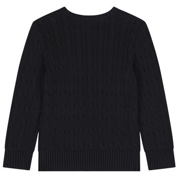 Boys Black Logo Knitted Top