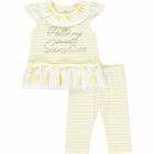 Younger Girls Yellow & White Leggings Set, 1, hi-res
