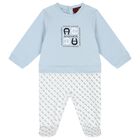 Baby Boys Blue Logo Babygrow, 2, hi-res