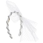 Girls White & Silver Diamante Headband, 1, hi-res