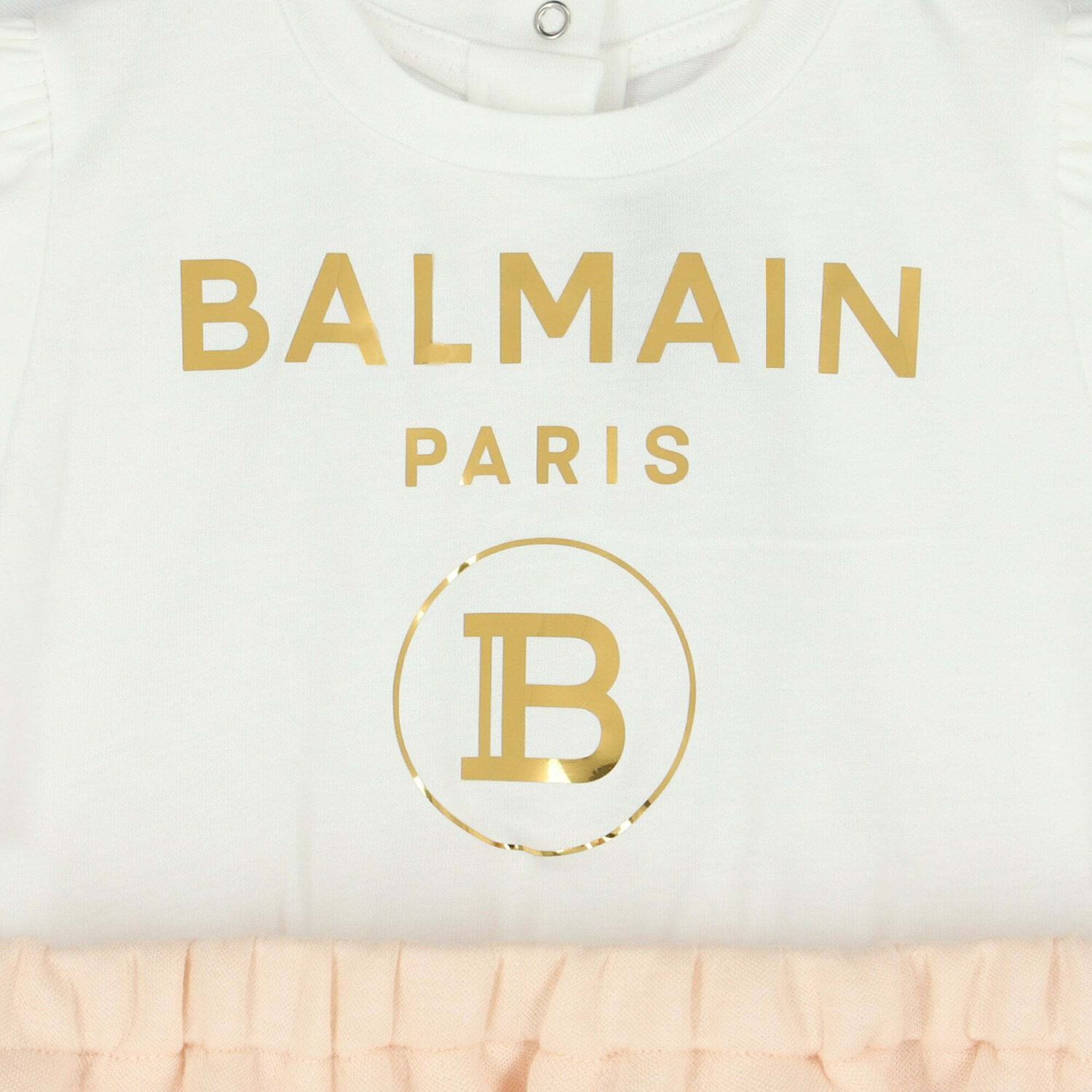 Baby Girls White & Pink Babygrow, 1, hi-res