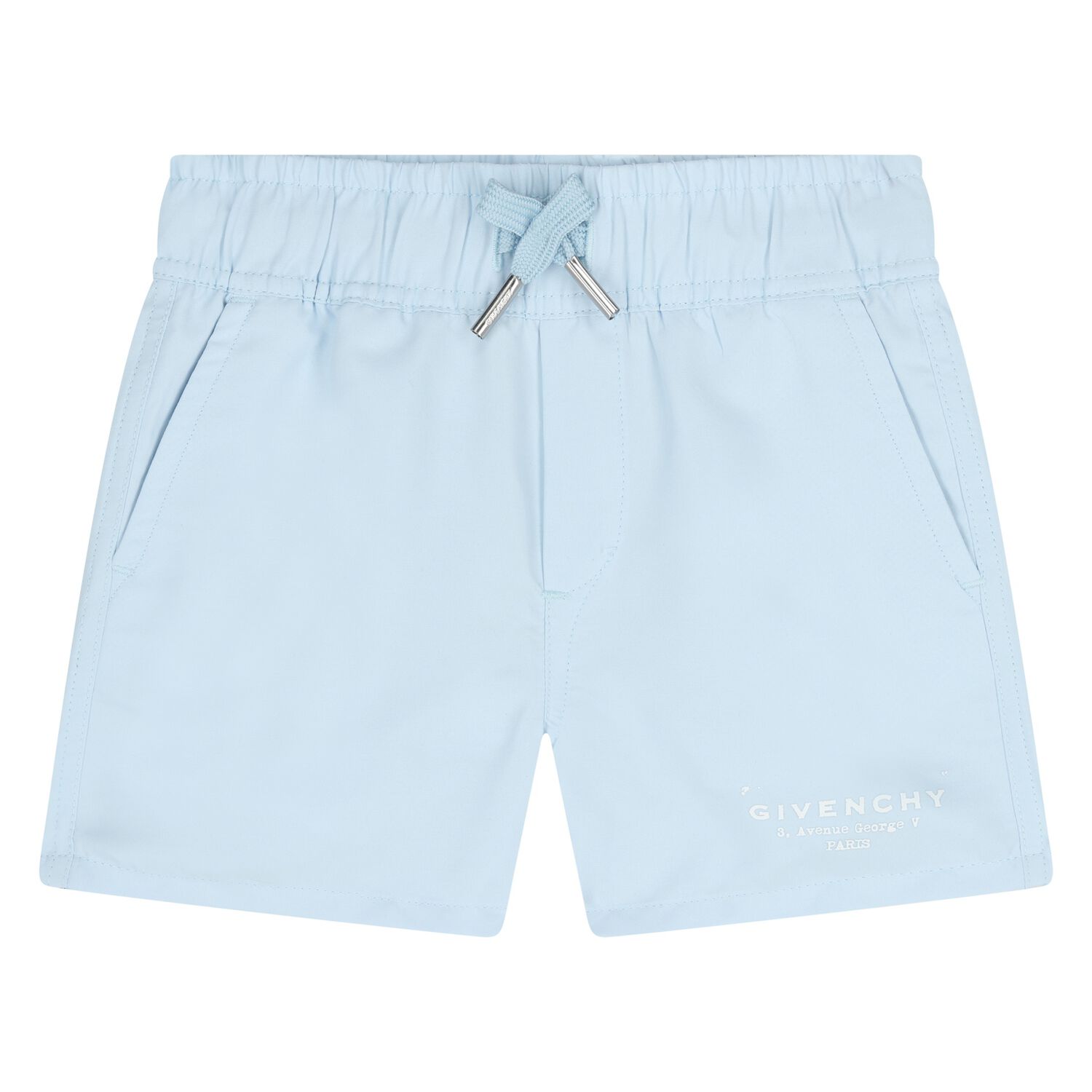 Younger Boys Blue Logo Swim Shorts, 1, hi-res