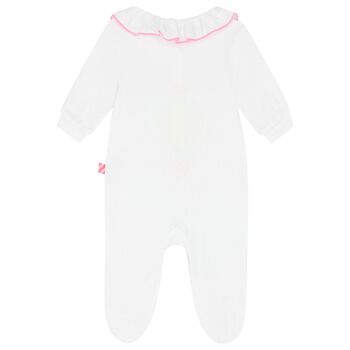 Baby Girls White Heart Babygrow