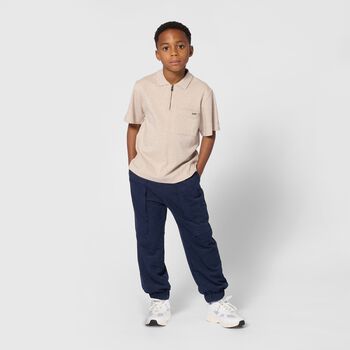 Boys Beige Logo Polo Shirt