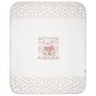 White & Beige Teddy Bear Logo Baby Blanket , 1, hi-res