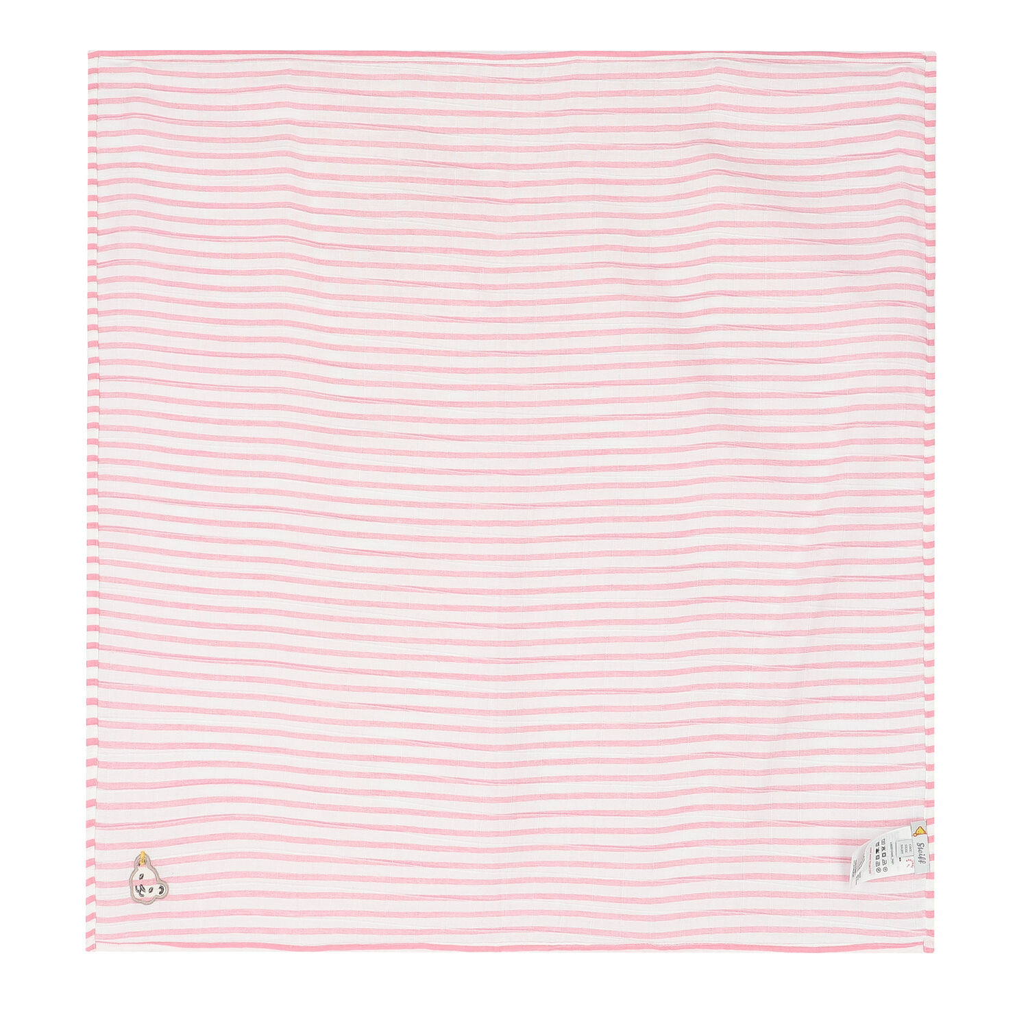 Baby Girls Pink & White Teddy Muslins, 1, hi-res