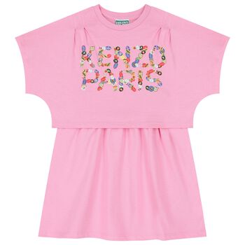 Girls Pink Logo Dress