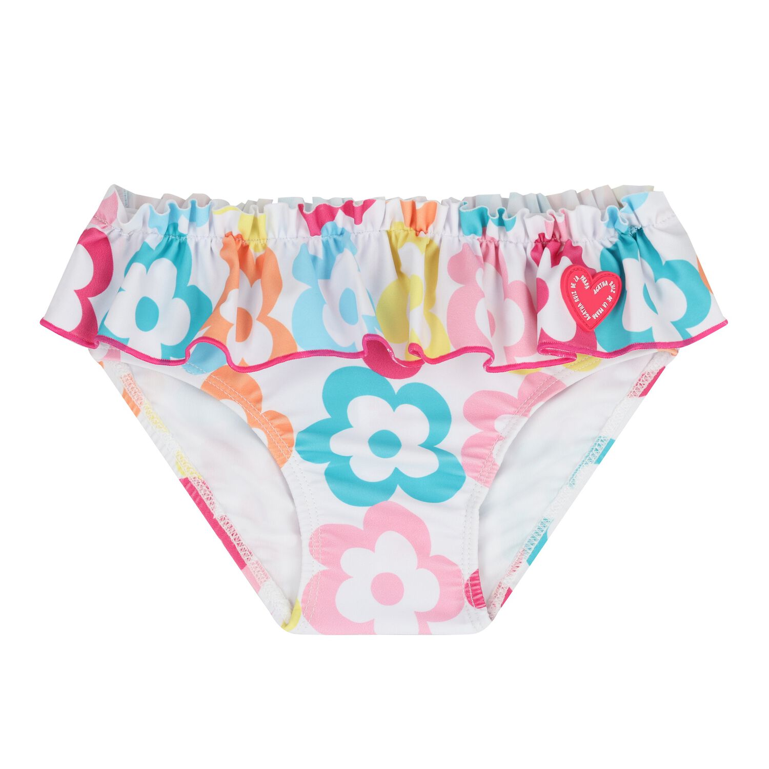 Baby Girls Multi-Coloured Floral Bikini Brief, 1, hi-res