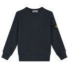Boys Navy Blue Logo Sweatshirt, 1, hi-res